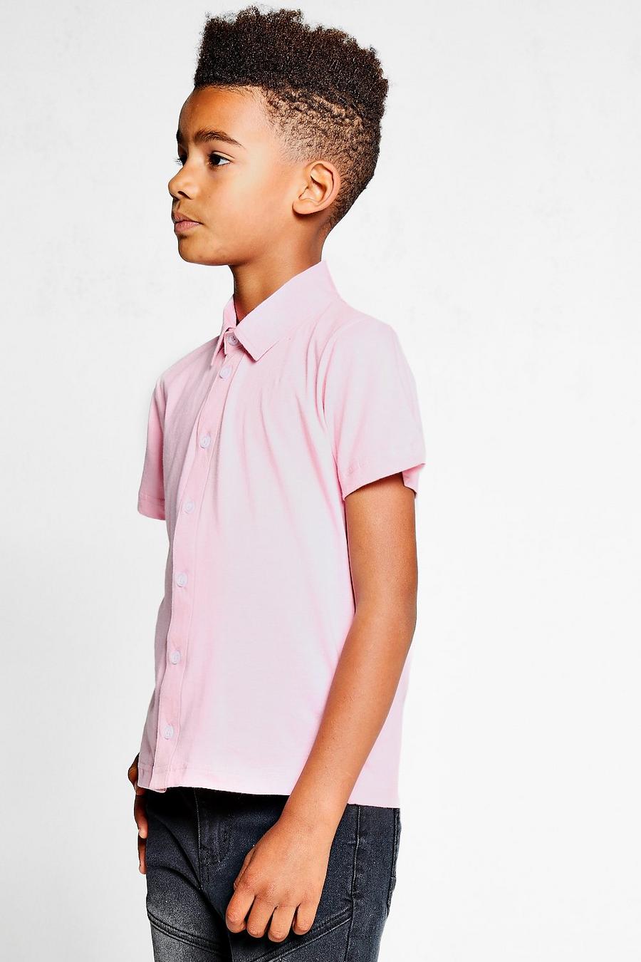 Boys Short Sleeve Jersey Shirt, Pink rosa image number 1