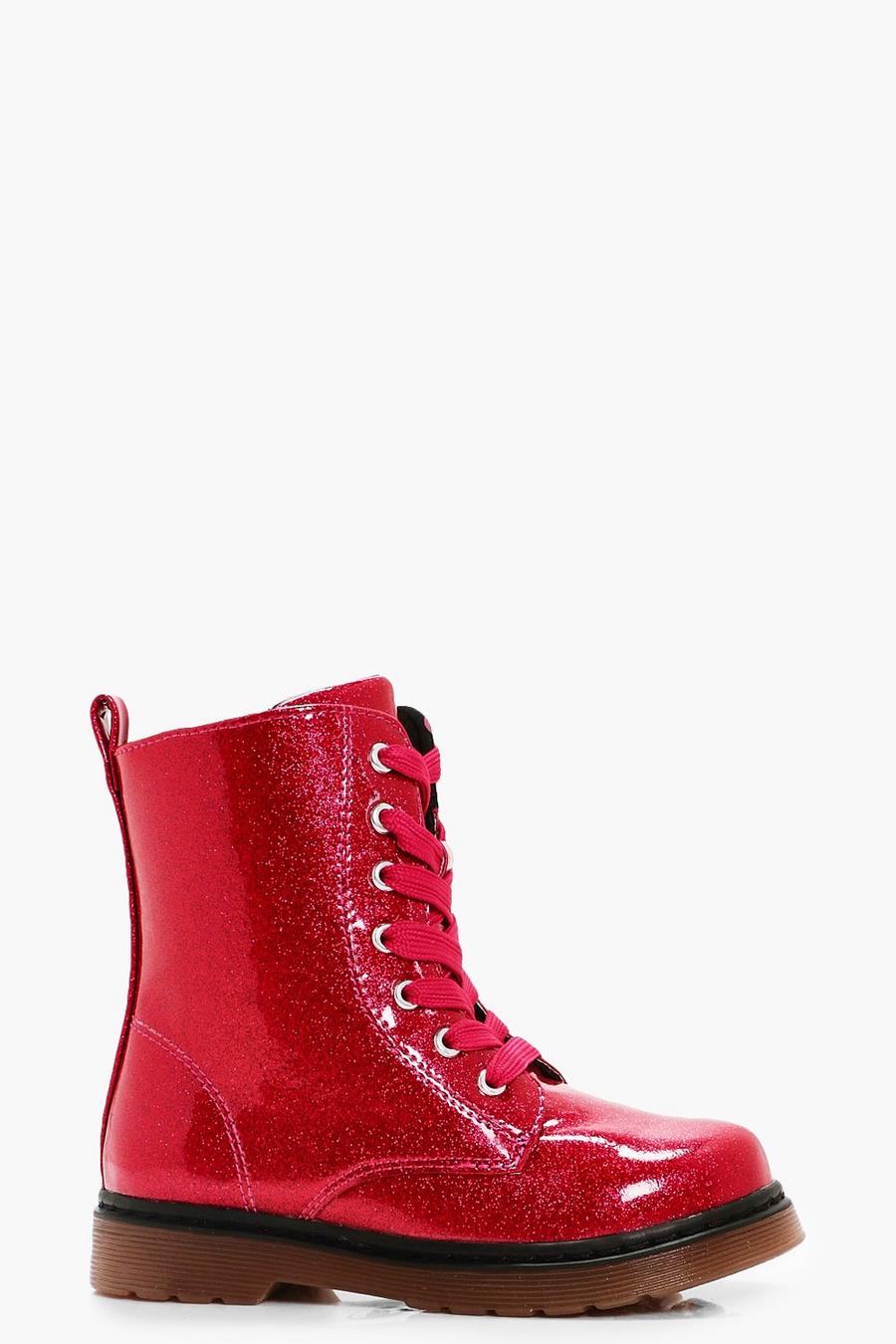 Girls Glitter Lace Up Hiker Boot image number 1