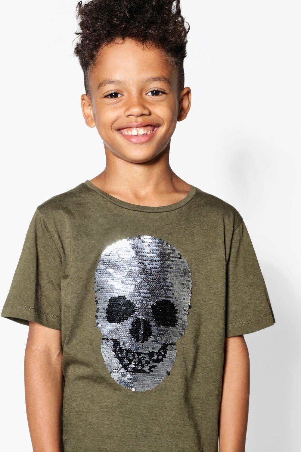 Sequin skull outlet t shirt