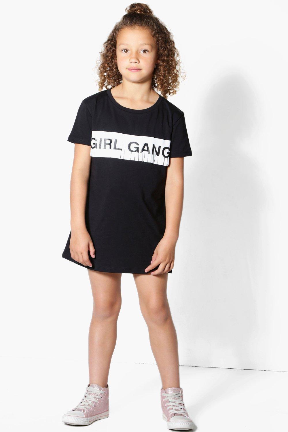 girls black tshirt dress