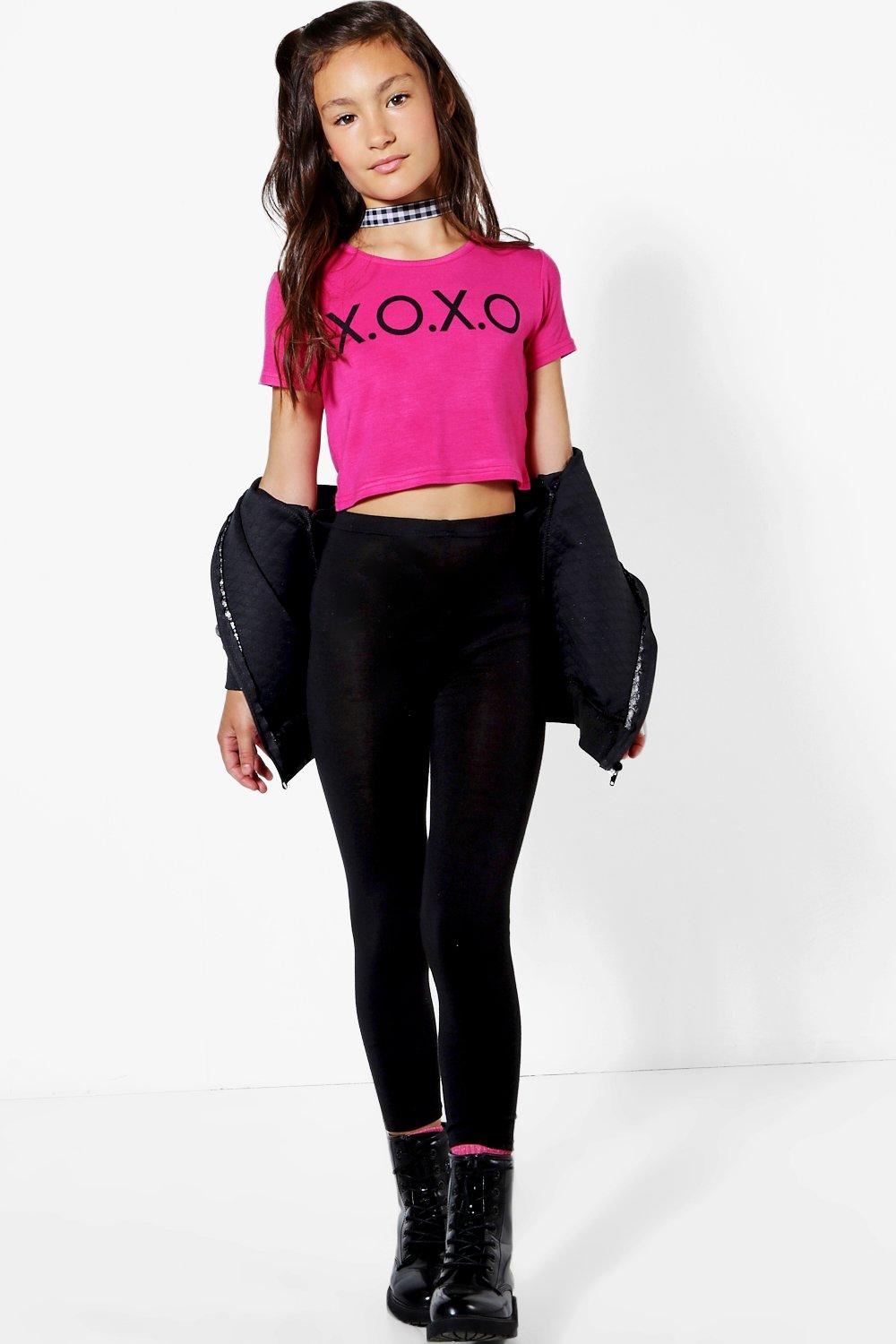 Girls XOXO Crop Top \u0026 Legging Set | boohoo