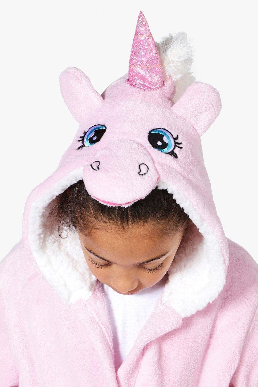 Robe de chambre polaire licorne ultra douce pour filles