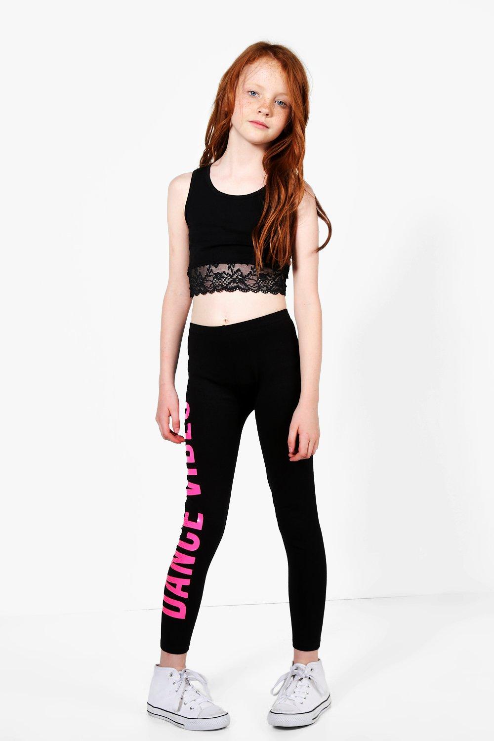 girls black dance leggings