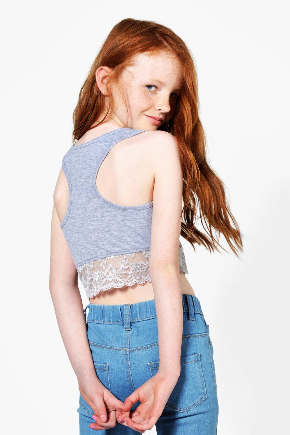 Girls lace crop on sale top