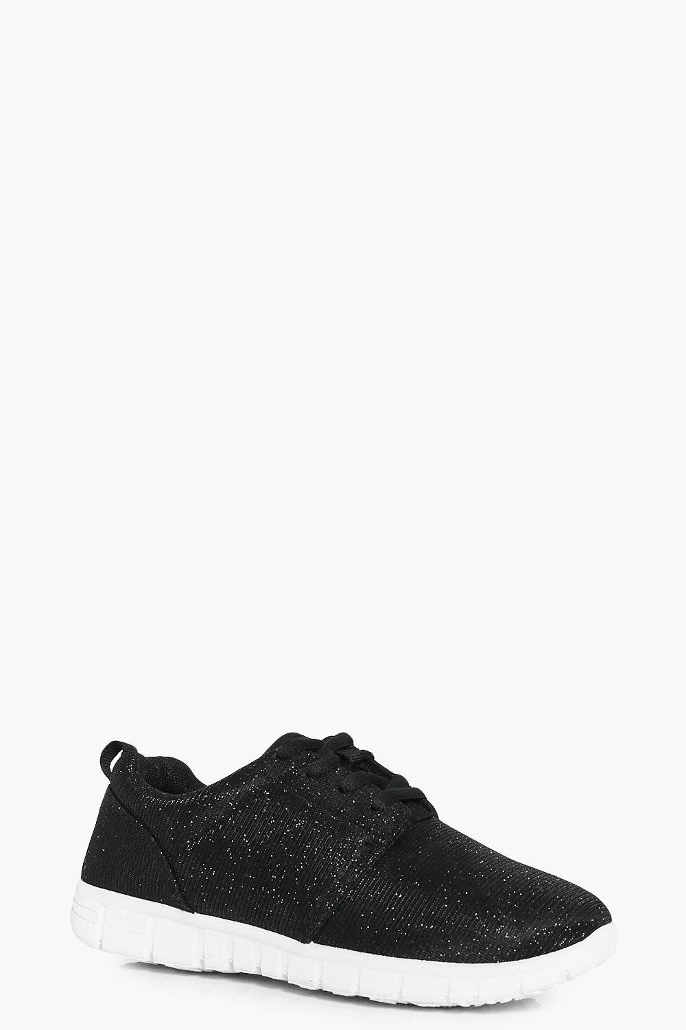 black shimmer trainers