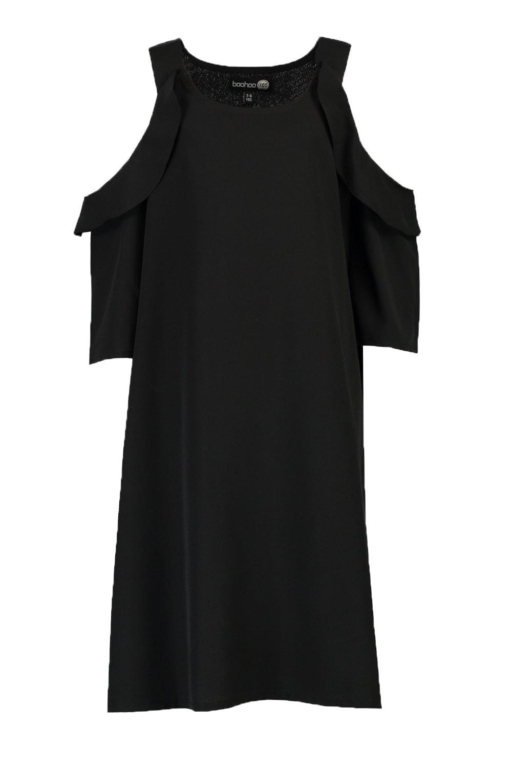 Girls Cold Shoulder Ruffle Dress boohoo CA