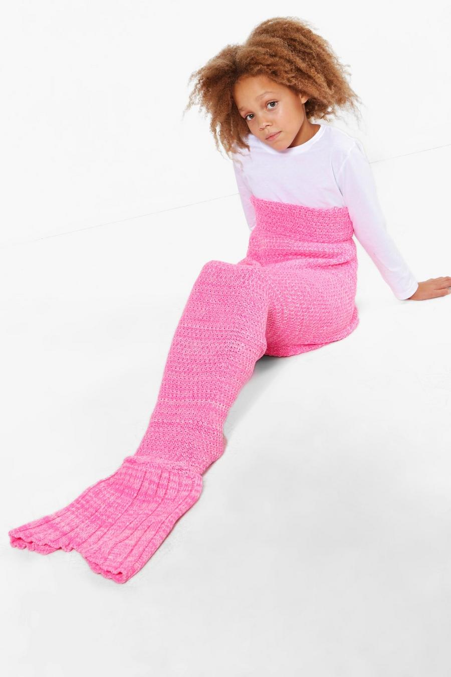 Cerise pink Girls Mermaid Tail Blanket