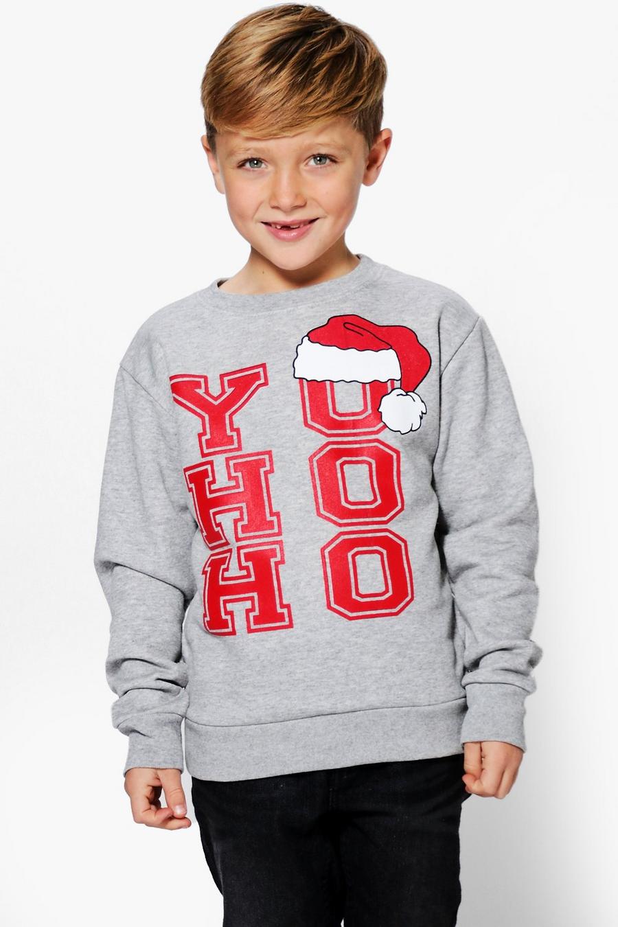 Jungen Weihnachtspullover mit Yo Ho Ho-Slogan image number 1