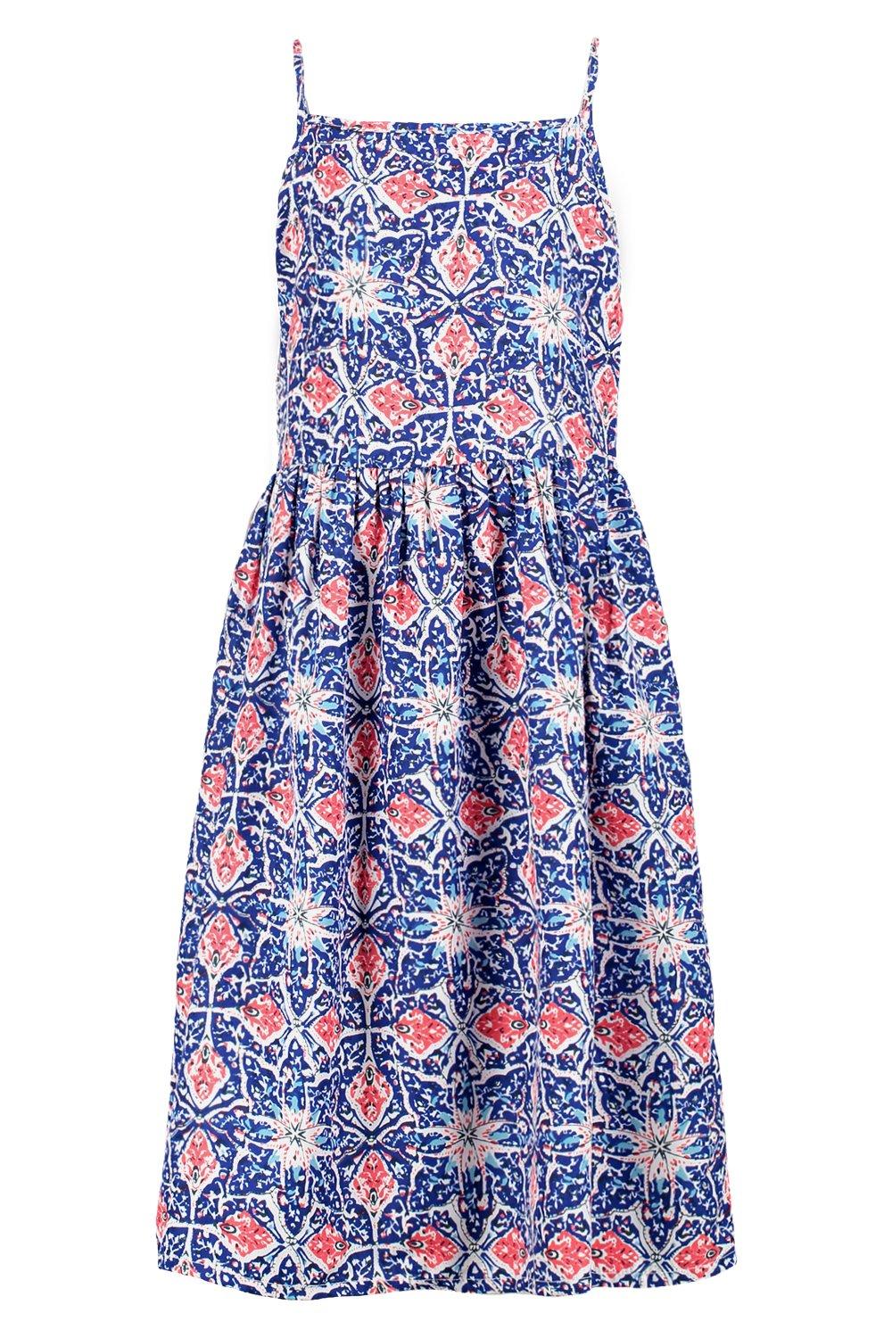 Girls Printed Summer Dress boohoo UK