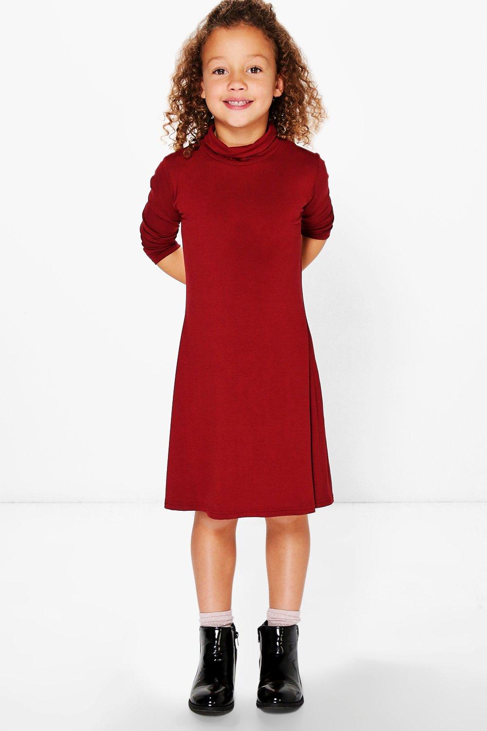 polo neck swing dress