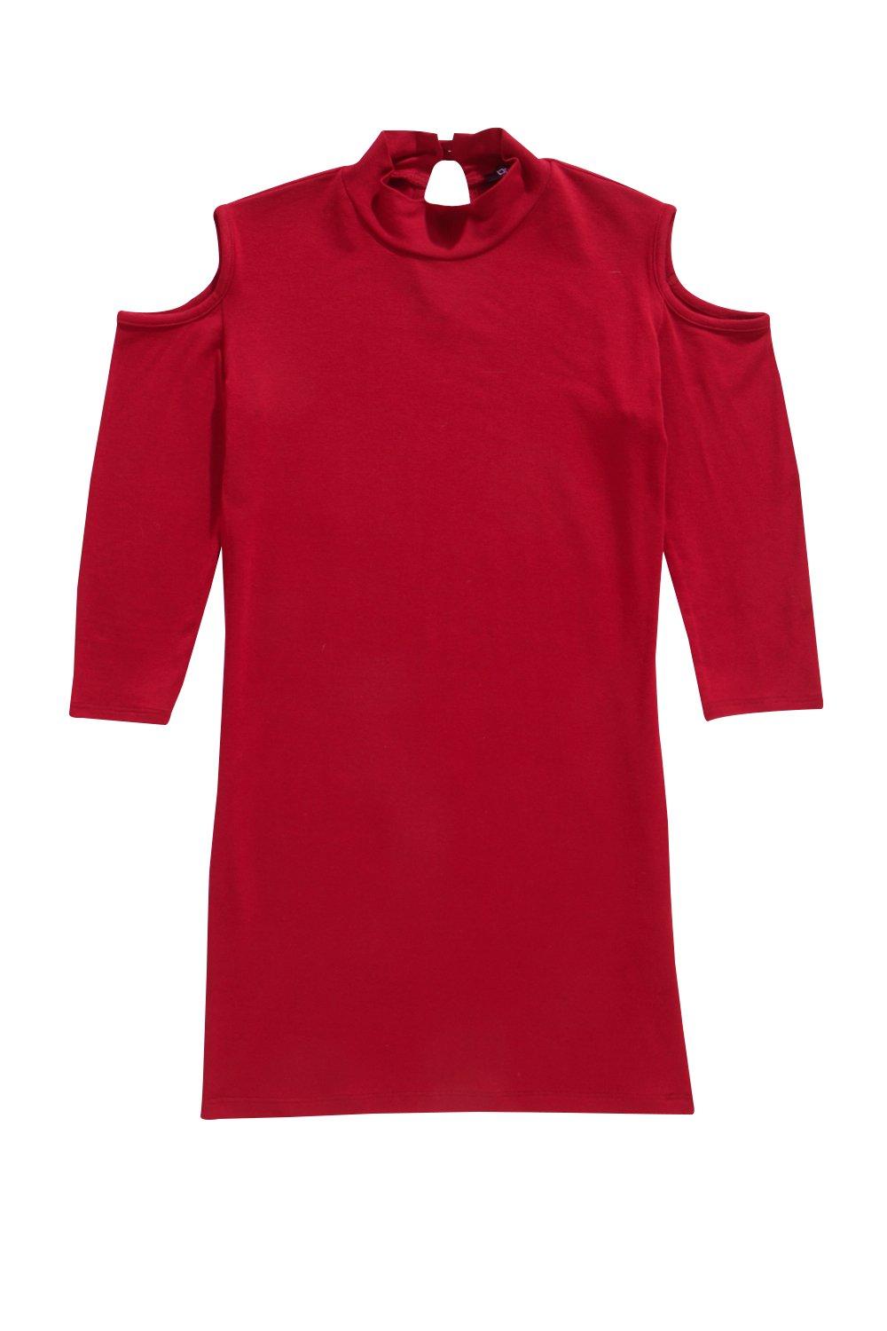 Girls Cold Shoulder Midi Dress boohoo UK