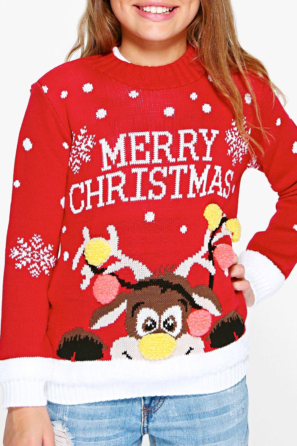 Girls Merry Christmas Jumper