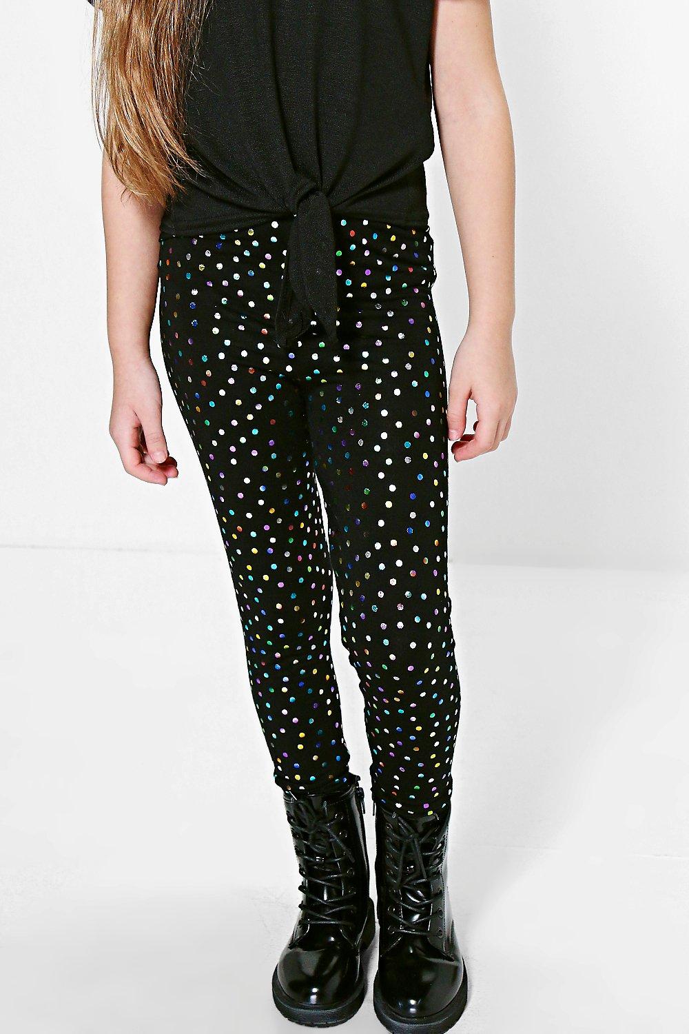 Girls Metallic Spot Leggings