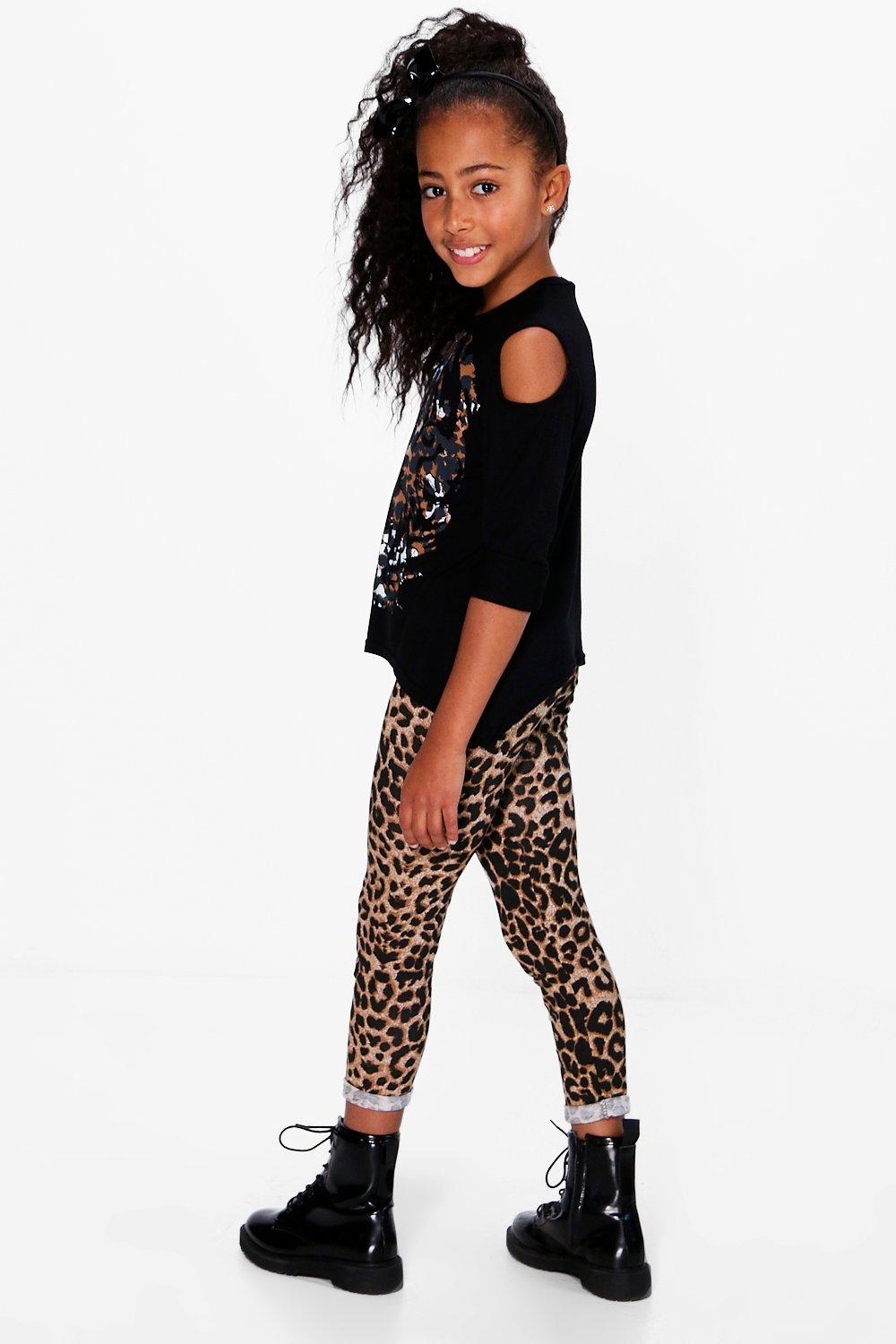 Girls tiger print leggings sale