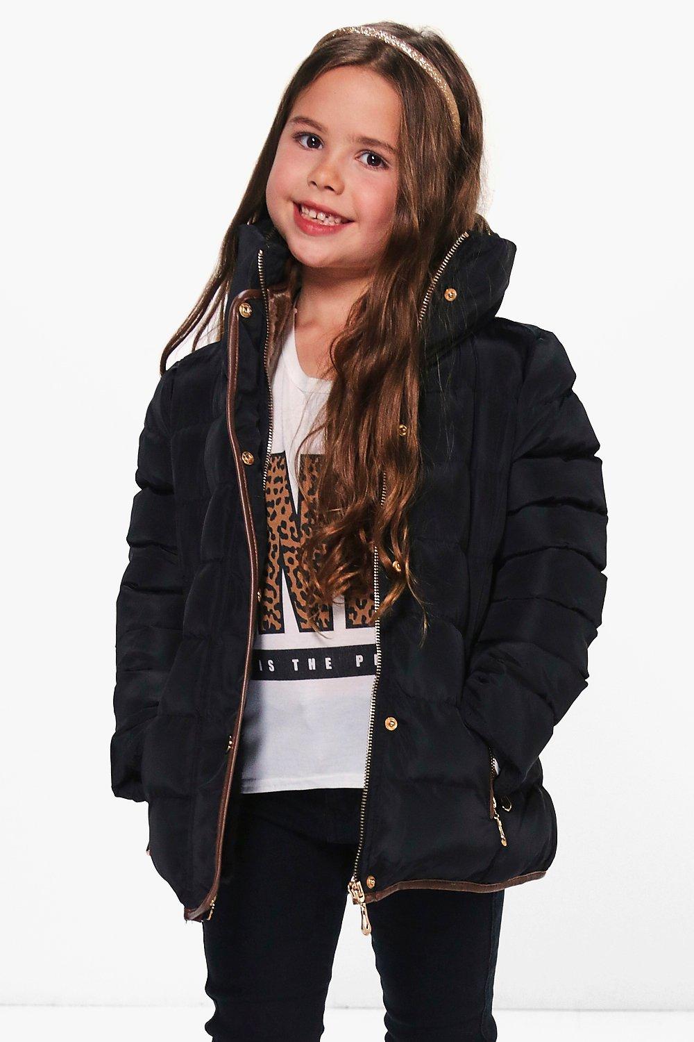 girls puffer jacket black