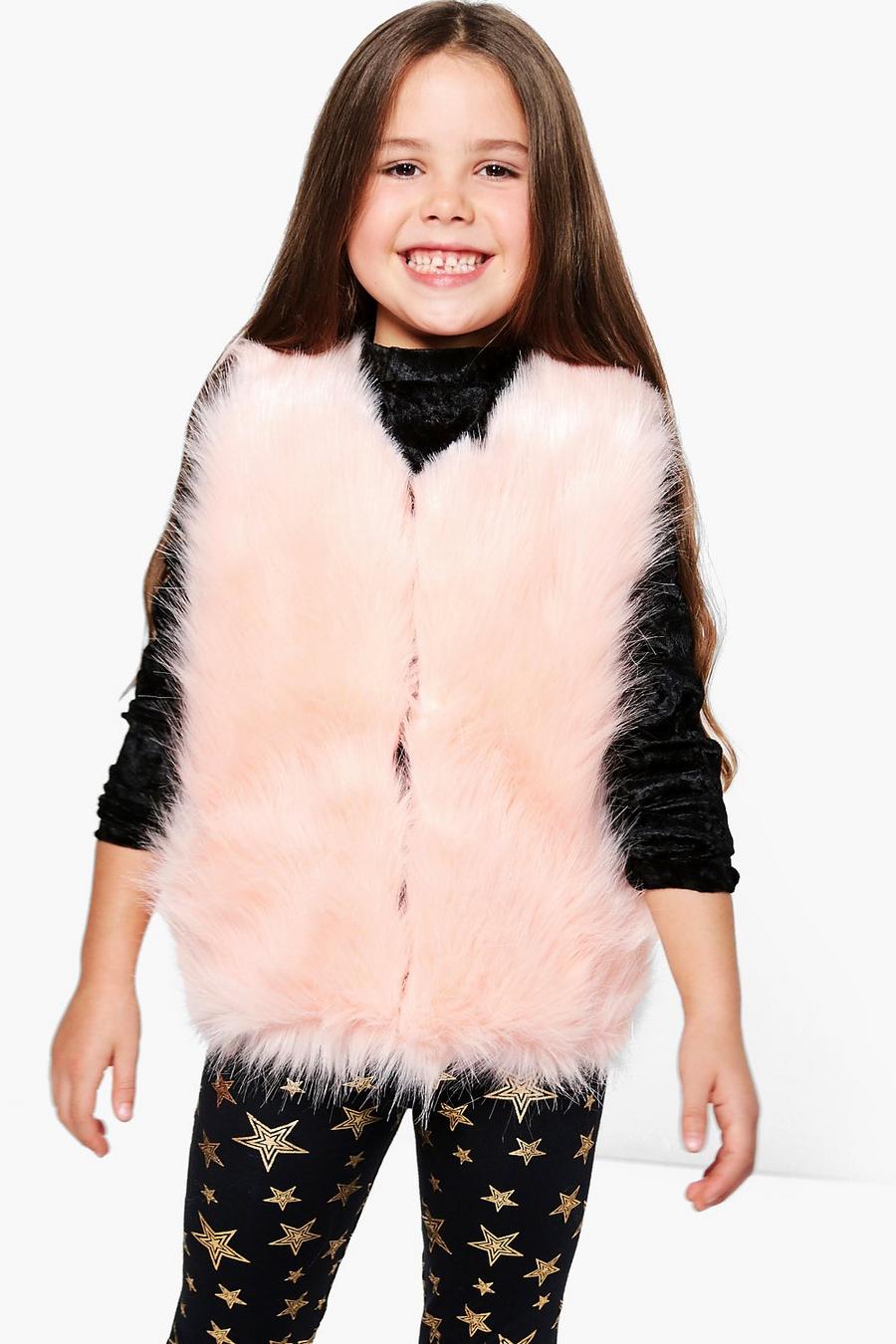 Blush Girls Faux Fur Vest image number 1
