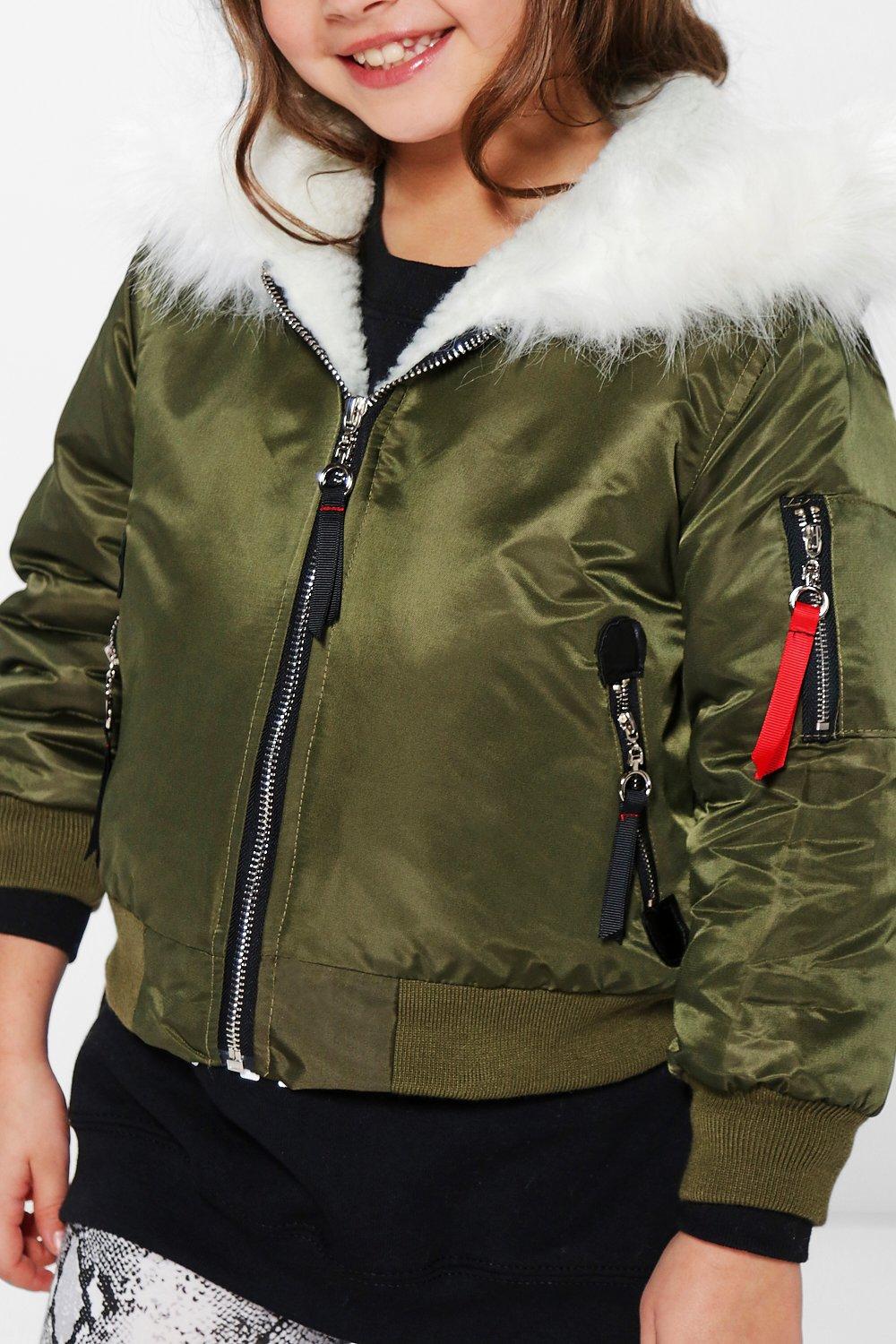 Girls fur clearance bomber