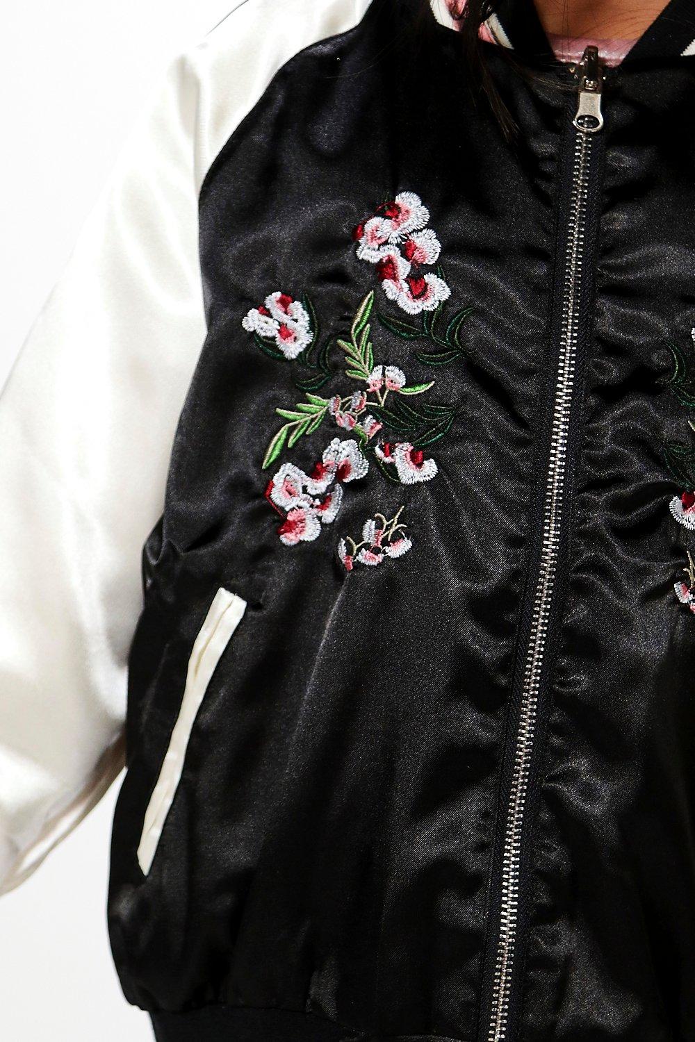 Ladies embroidered clearance bomber jacket