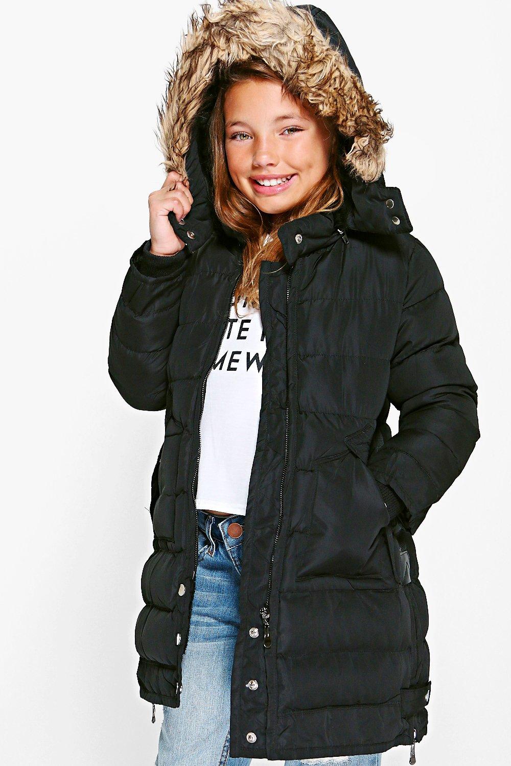 girls black winter coat