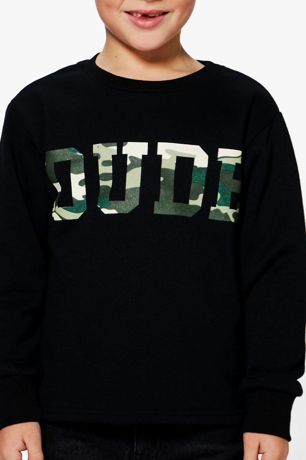 Boys Camo Sweat Jumper boohoo IE