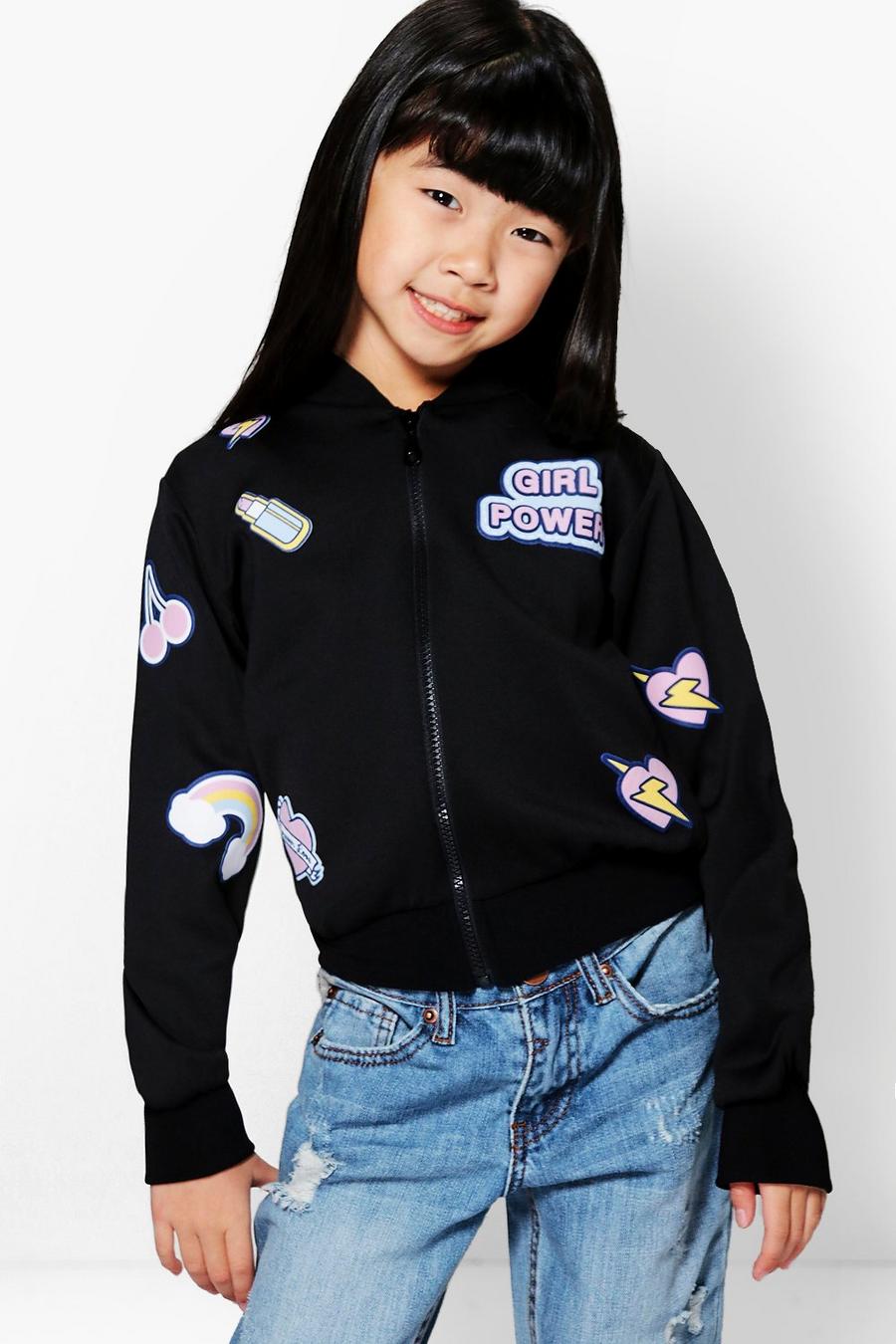 Girls Badge Girl Power Bomber Jacket image number 1