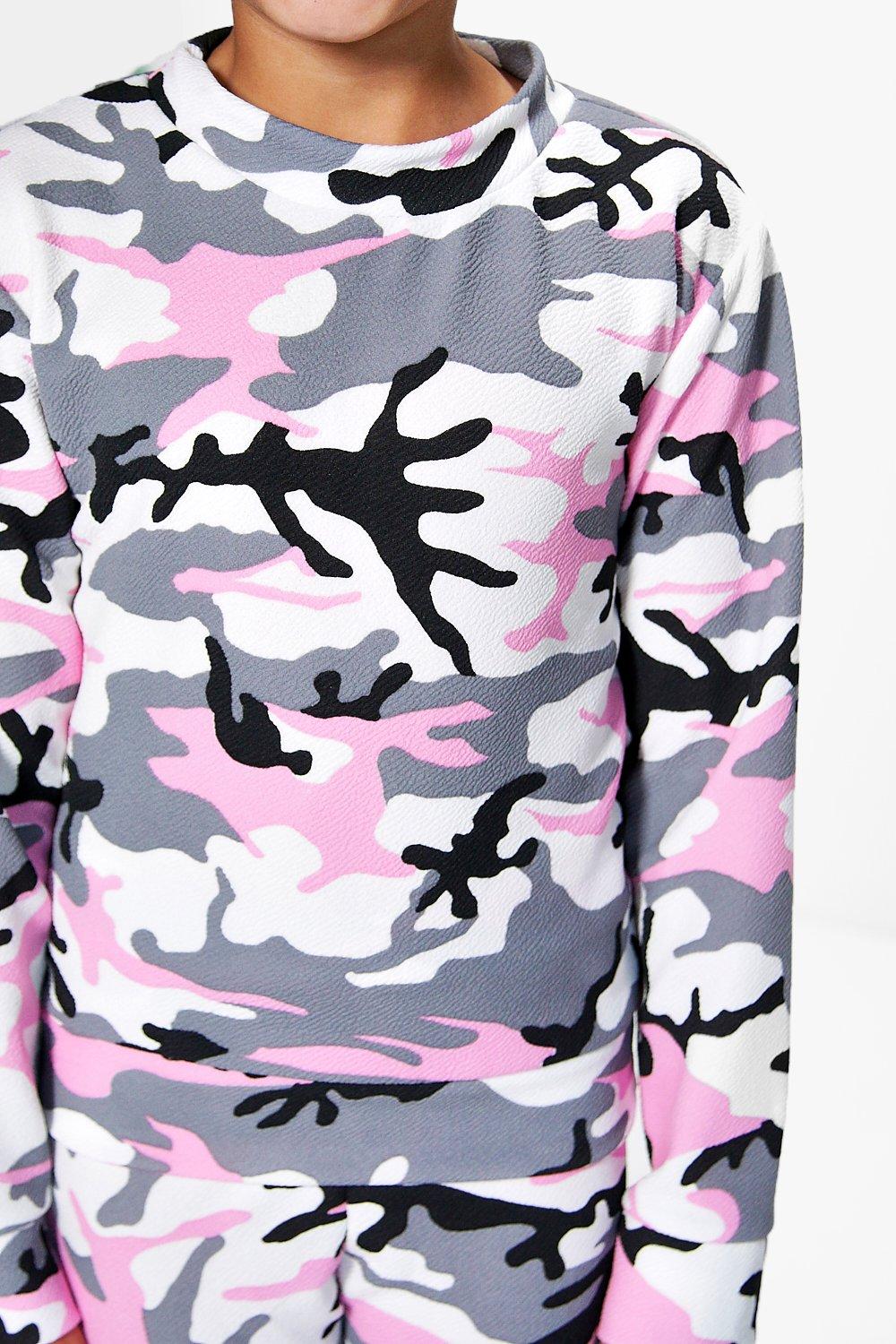 pink camo sweat suit