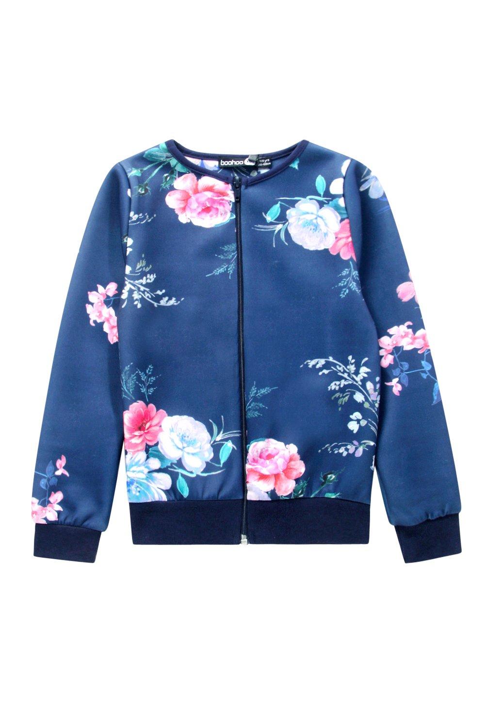 Girls floral hotsell bomber jacket