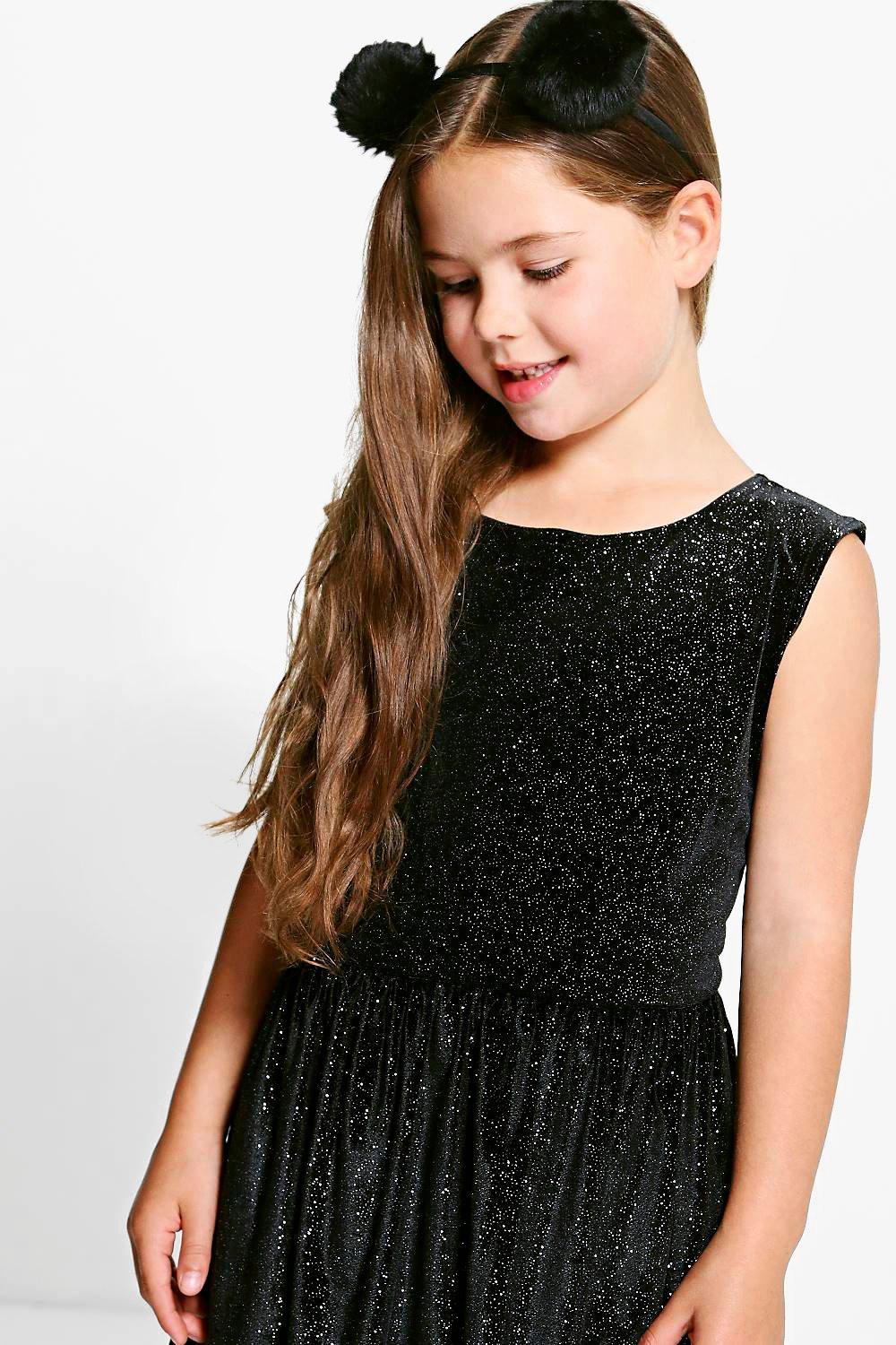 Girls black glitter discount dress