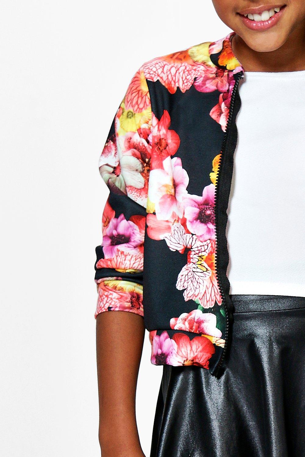 girls floral bomber jacket