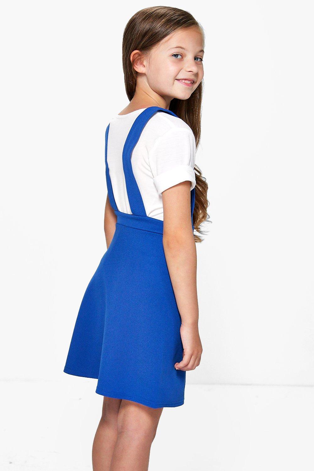 Blue pinafore dress hotsell