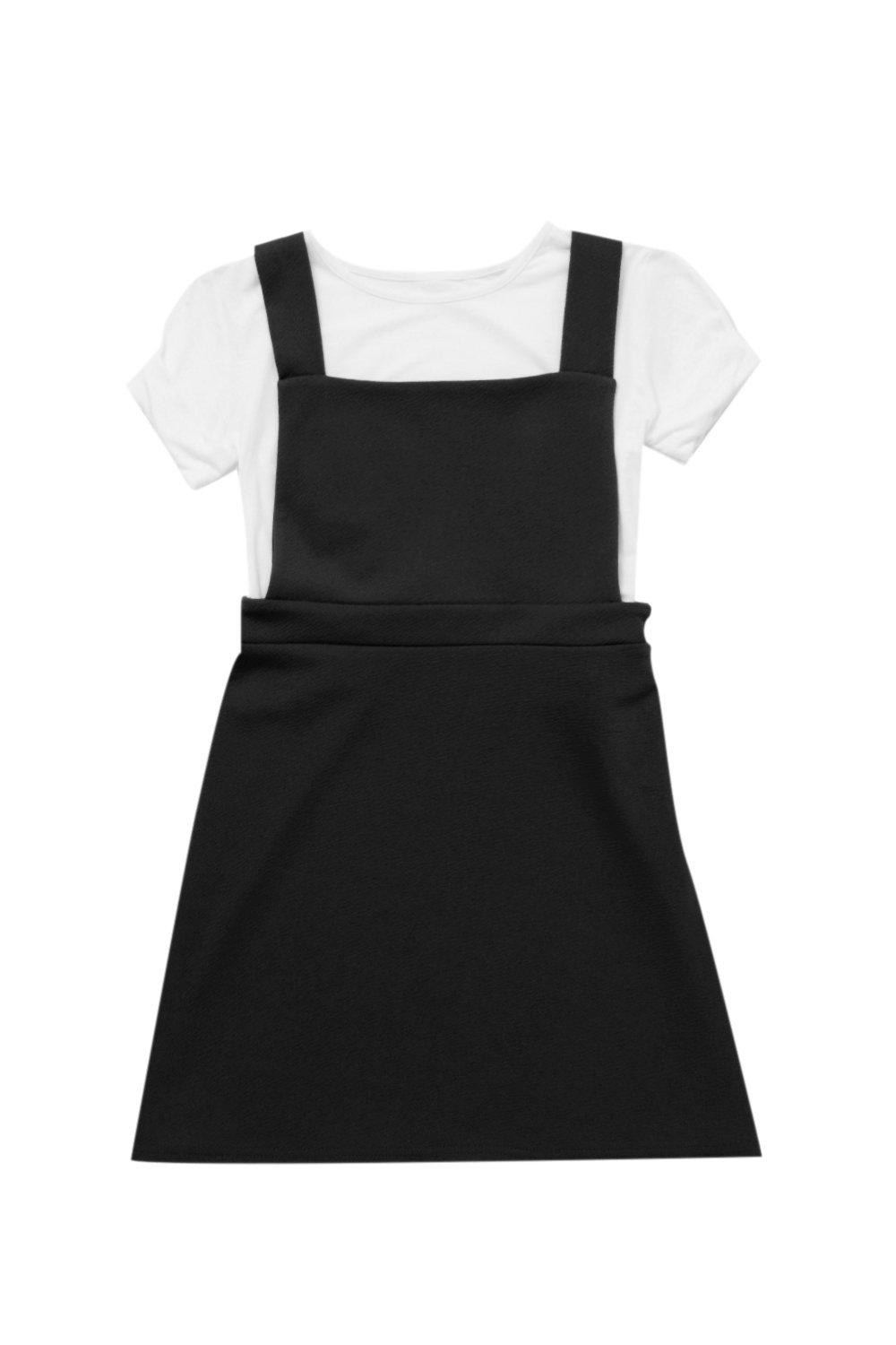 Girls black outlet pinafore dress