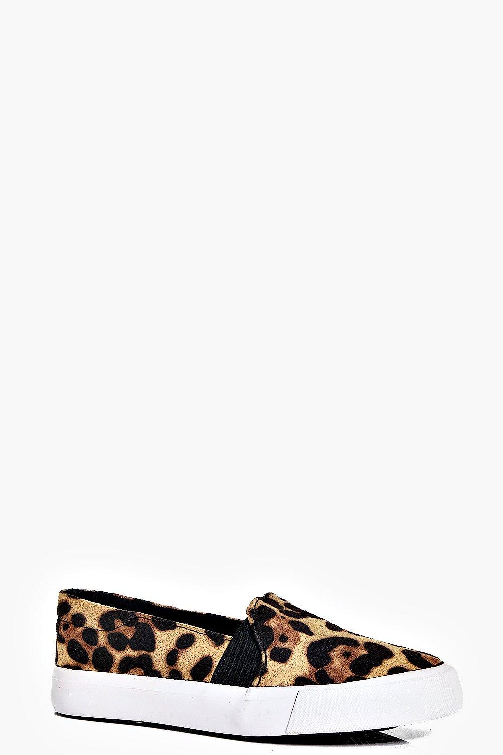 leopard slip on trainers