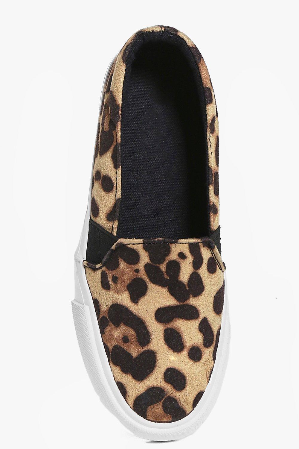 Leopard print girls online trainers