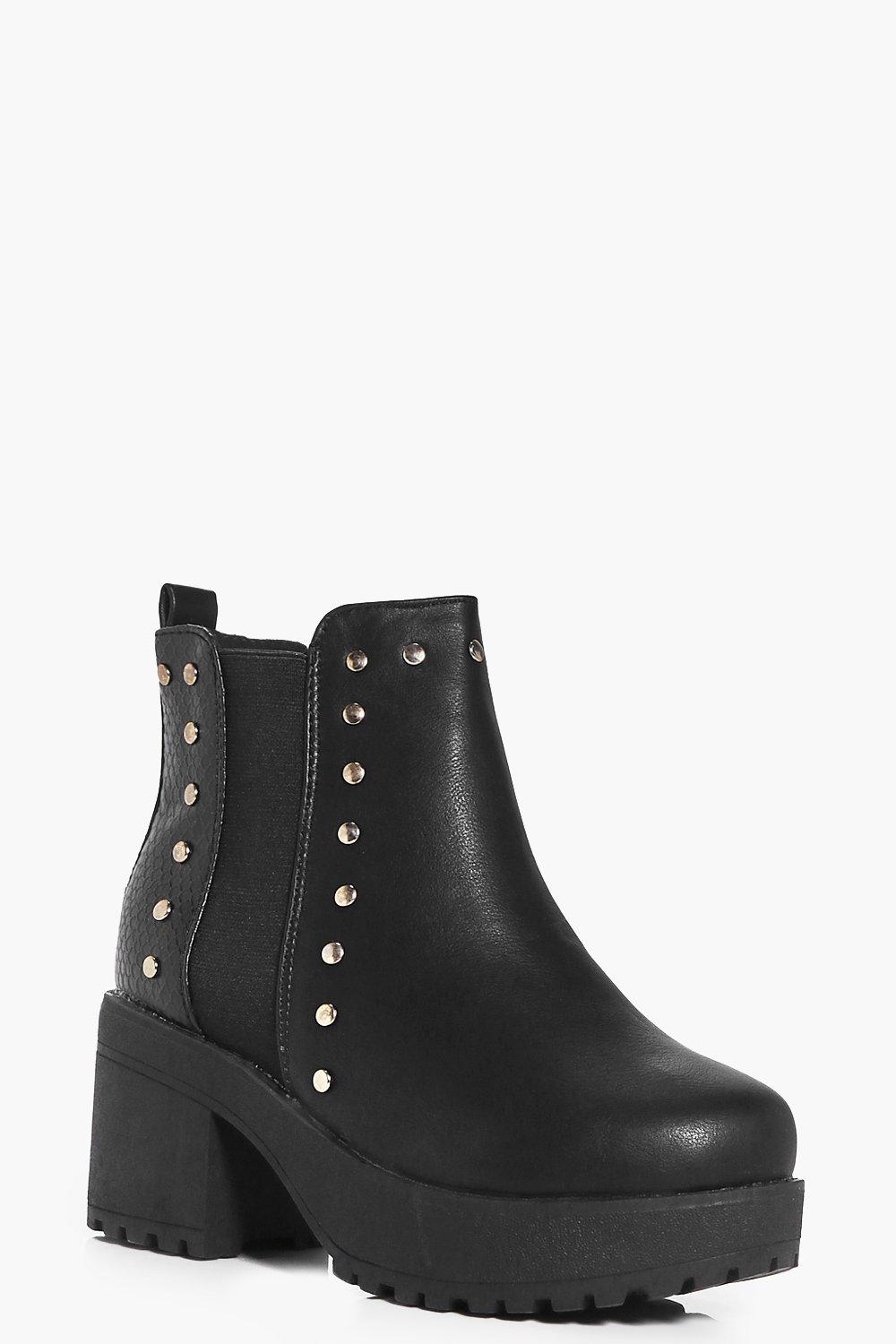 chunky studded boots