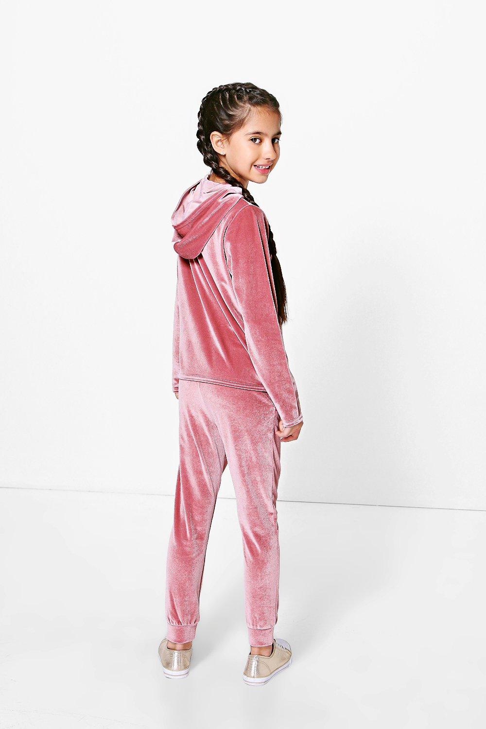 Girl's Pink Velvet Tracksuit Jacket | lupon.gov.ph