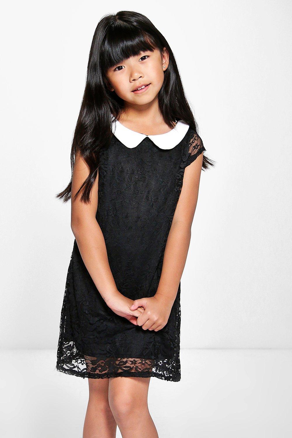 girls black shift dress