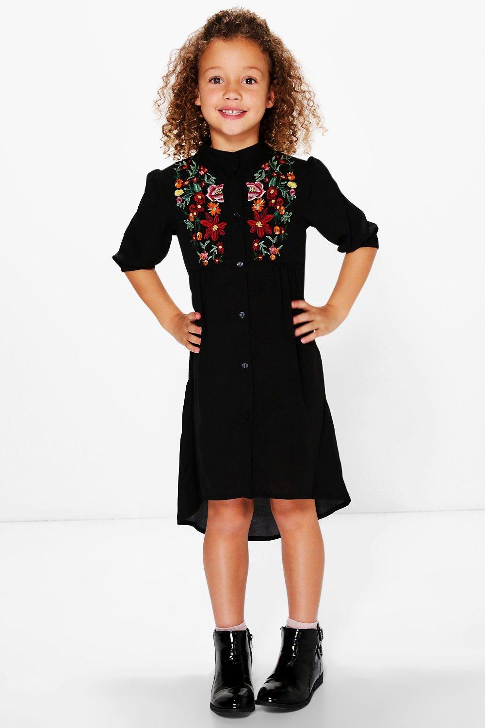 embroidered shirt dress