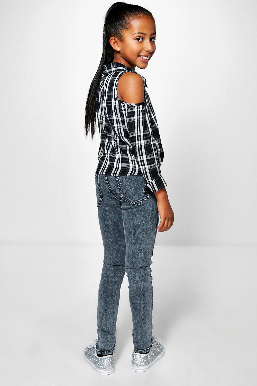 Cold shoulder flannel shirt best sale