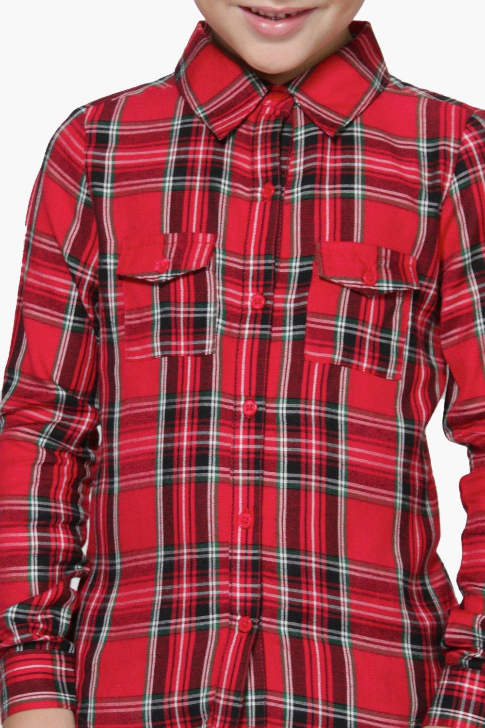 Boys Tartan Check Shirt | boohoo