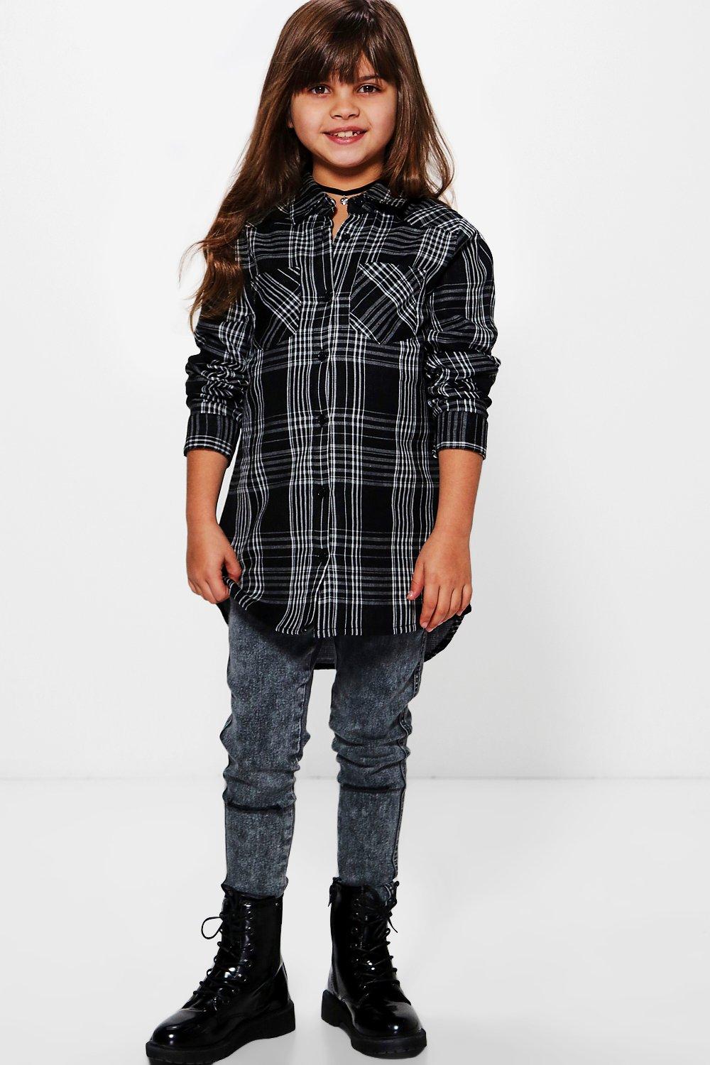 girls checked shirt dress