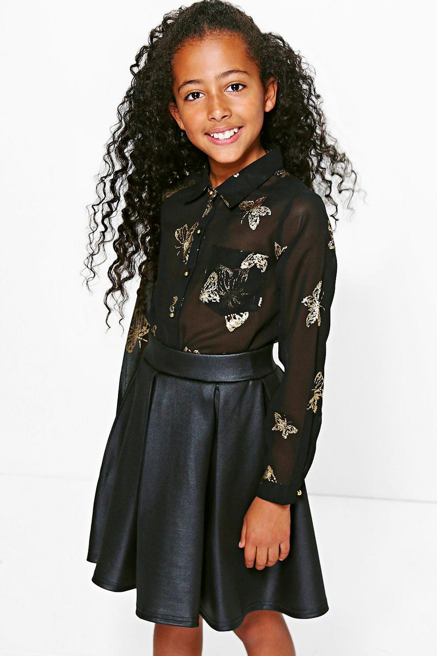 Girls Butterfly Foil Print Blouse image number 1
