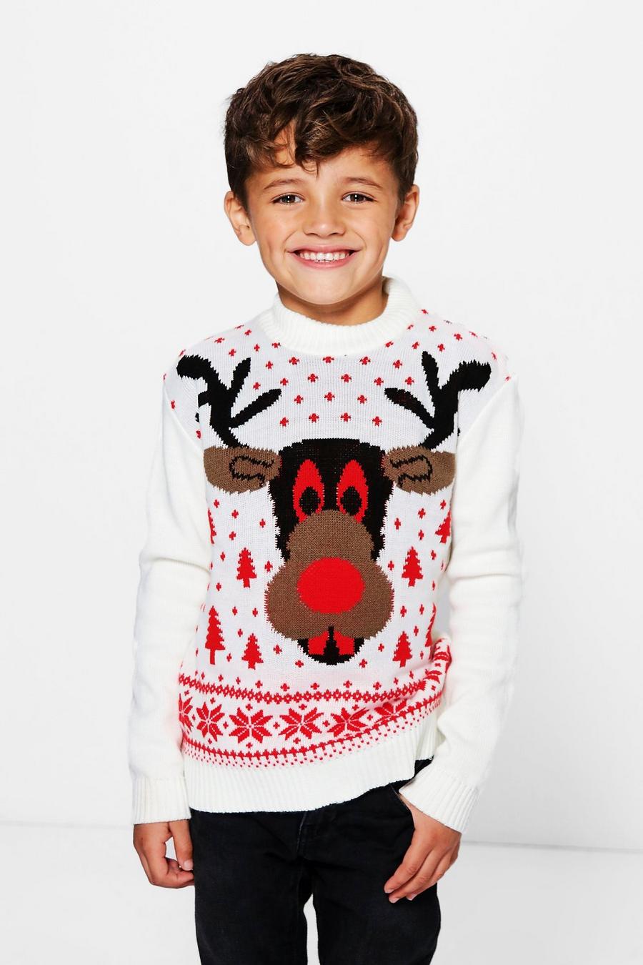 Jungen Weihnachtspullover mit Rudolph image number 1