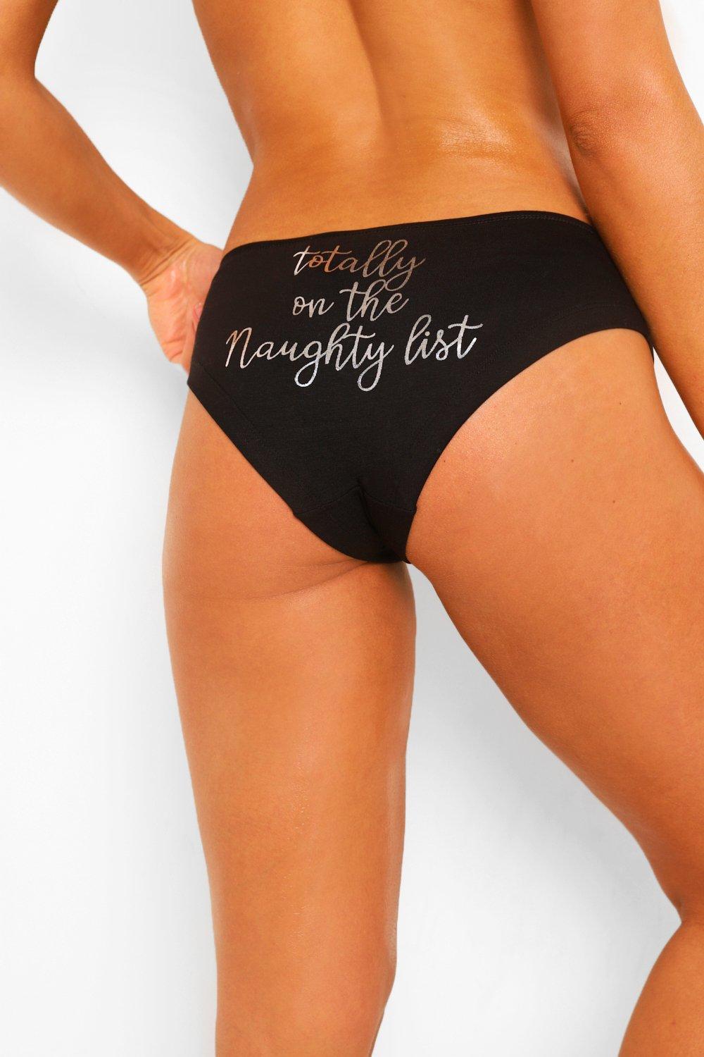 Naughty List Slogan Knickers