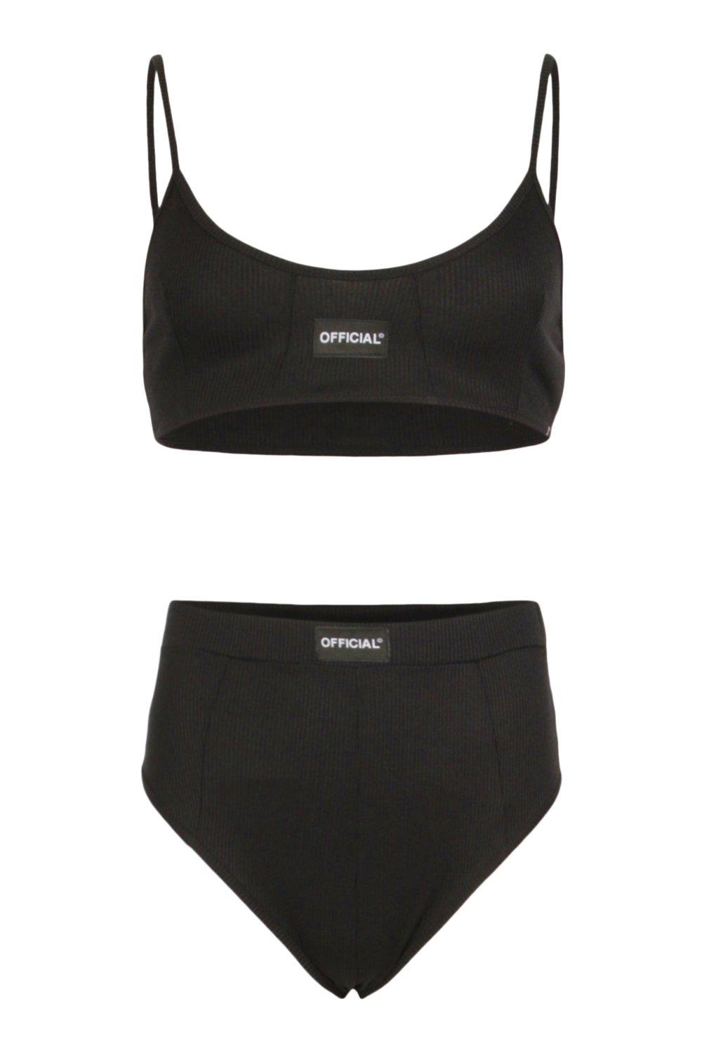 black high waisted underwear set