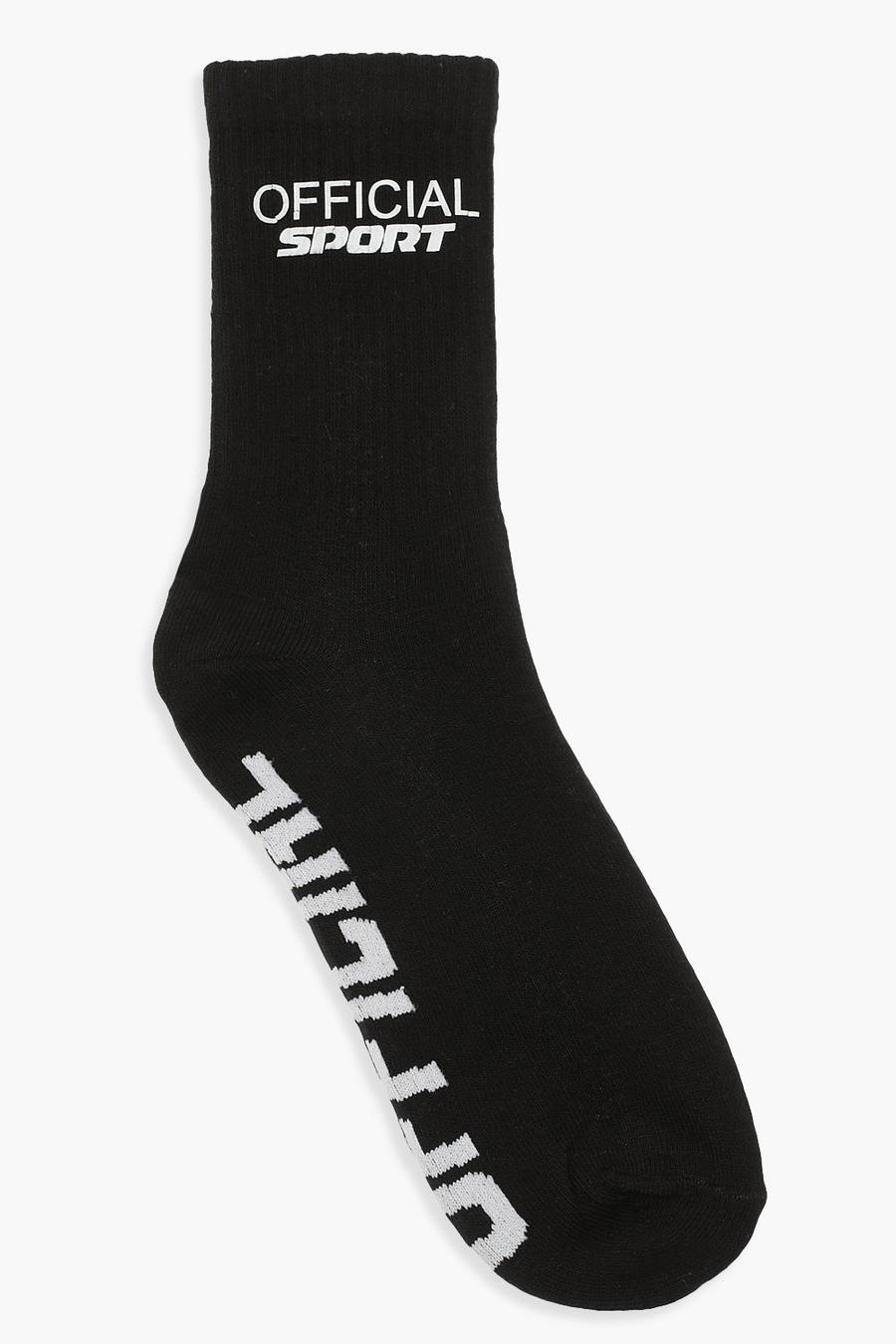 Black Official Reflective Sports Sock image number 1
