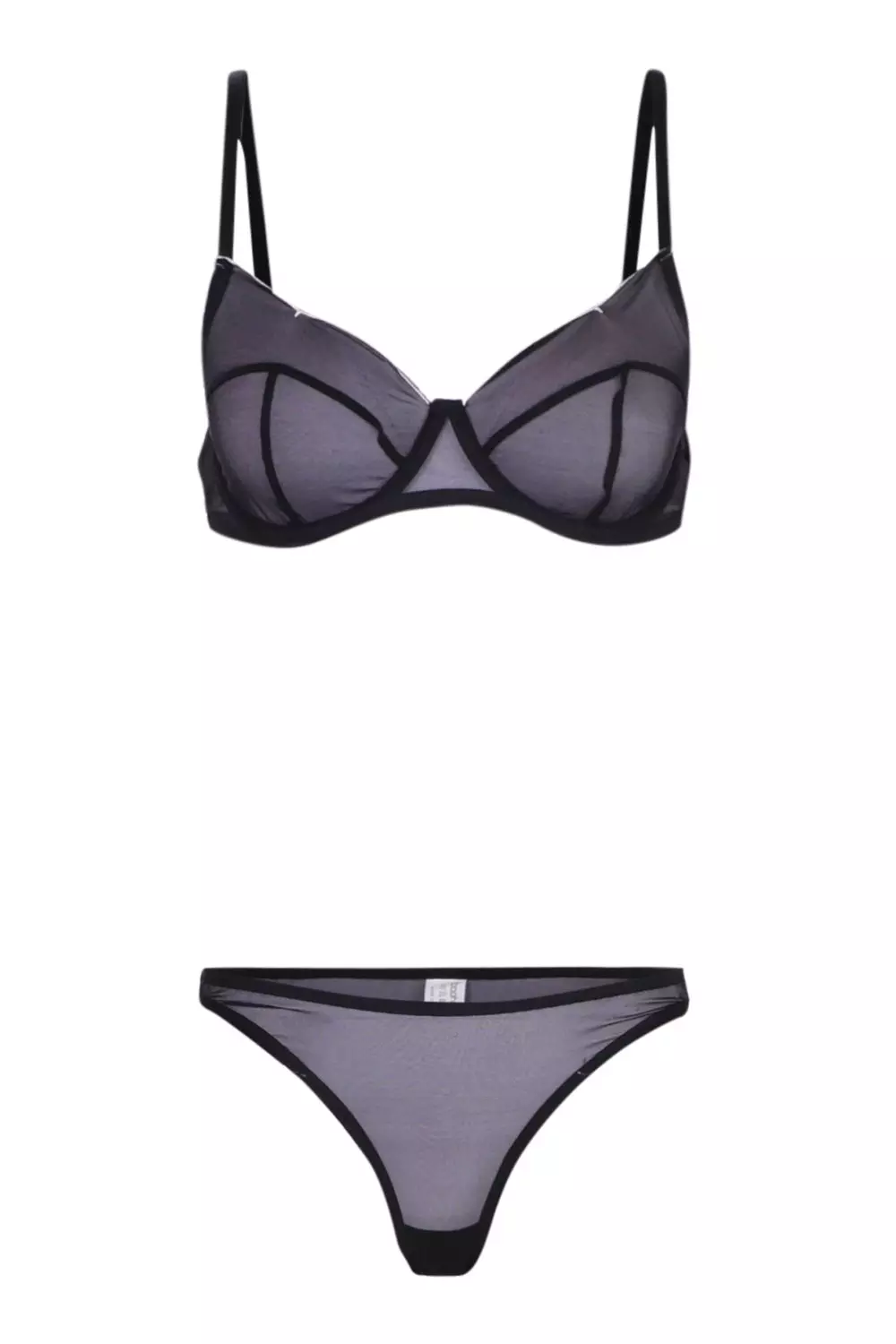 Scallop Edge Mesh Lingerie Set