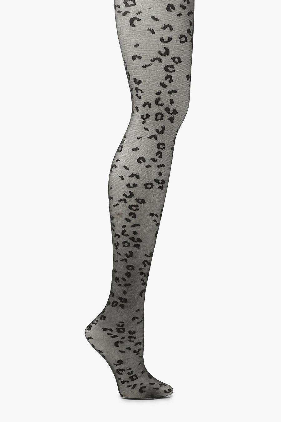 Black Doorzichtige Luipaardprint Panty image number 1