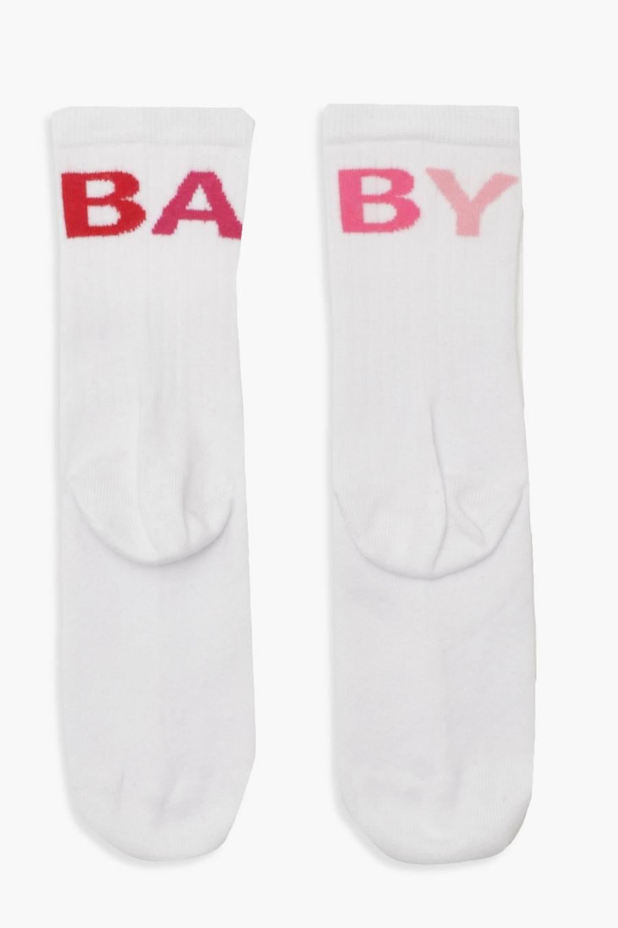 Calcetines deportivos con eslogan Baby degradado image number 1