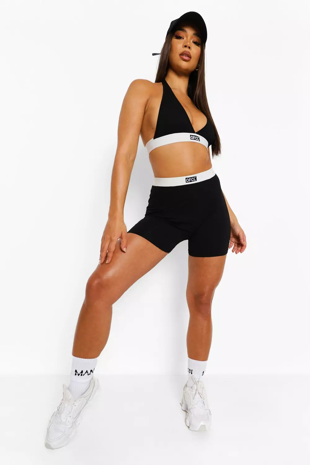 White Cross Front Sports Bra