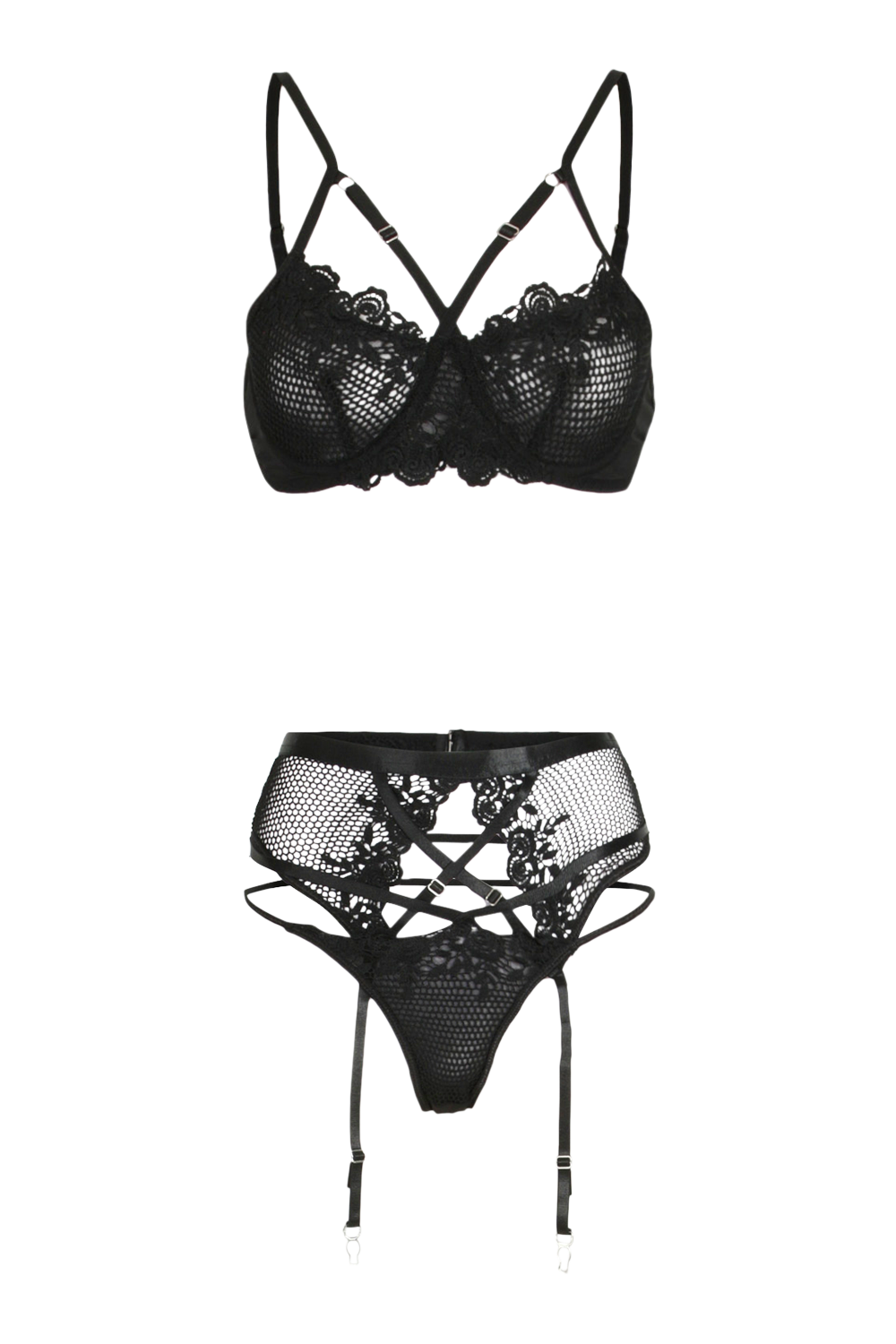 Women's Strapping 3 Piece Lingerie Set